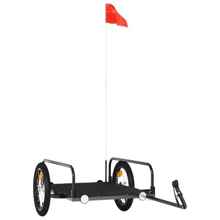 Remorque pour vélo Zerodis - Noir - Capacité de charge 45 kg - Dimensions 126x63x34 cm