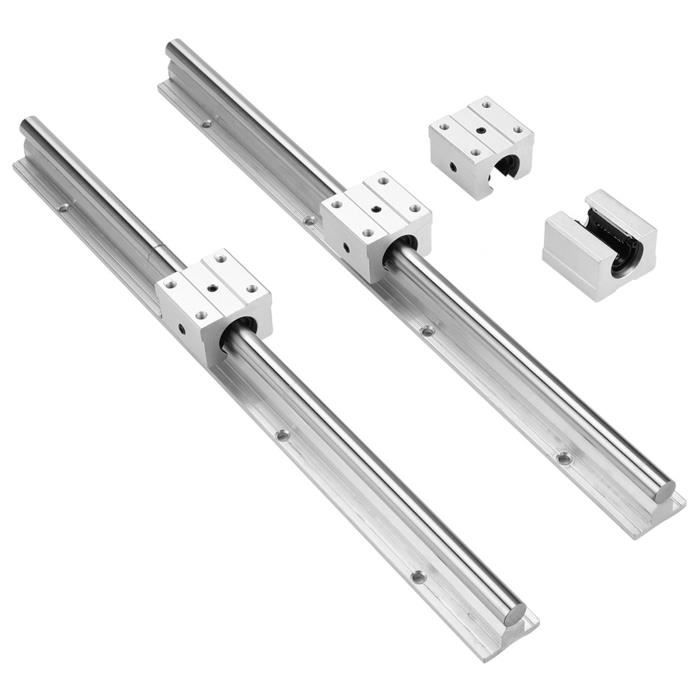 Rail De Guidage Linéaire SBR12/16/20 200 300 500 600 800 1000mm 4 Blocs De Roulement SBR12UU/SBR16UU Pour Imprimante 3D CNC, 2 Pièces