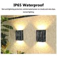 2Pcs LED Applique Solaire Murale Jardin Extérieur IP65 étanche Avec Capteur de Mouvement lumière Chaude-1
