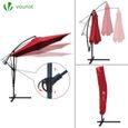 Parasol deporte - VOUNOT - Hexagonal - 3M - Rouge - Toile anti-UV-1
