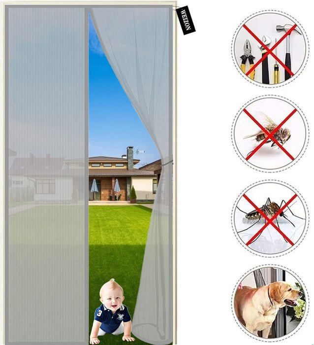 Moustiquaire Pour Fenetres, 225x180 Cm Mailles Ultra Fines, Puissants