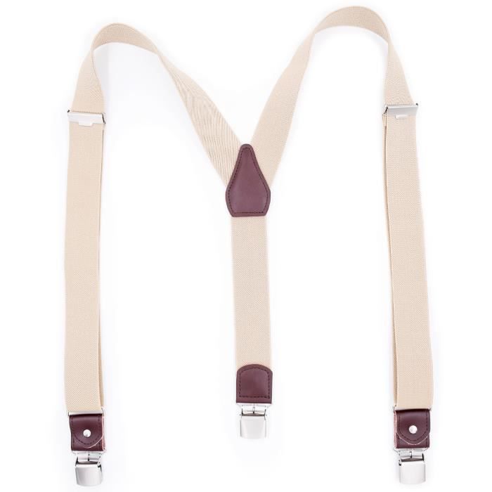 Bretelles avec 3 Fort Clips Large Y Réglable Etroit Modèles Unisexe