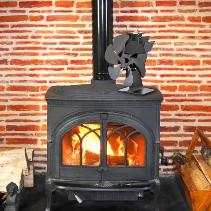 Argent - Ventilateur de poêle décoratif à 6 hélices, chauffage, puissance  chaude, pour cheminée - Cdiscount Bricolage