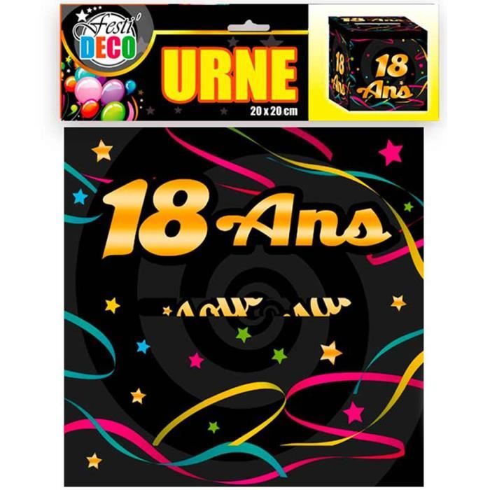 Urne anniversaire '18 ans' noir multicolore - 21x21x19.5 cm [Q3650] -  Cdiscount Beaux-Arts et Loisirs créatifs