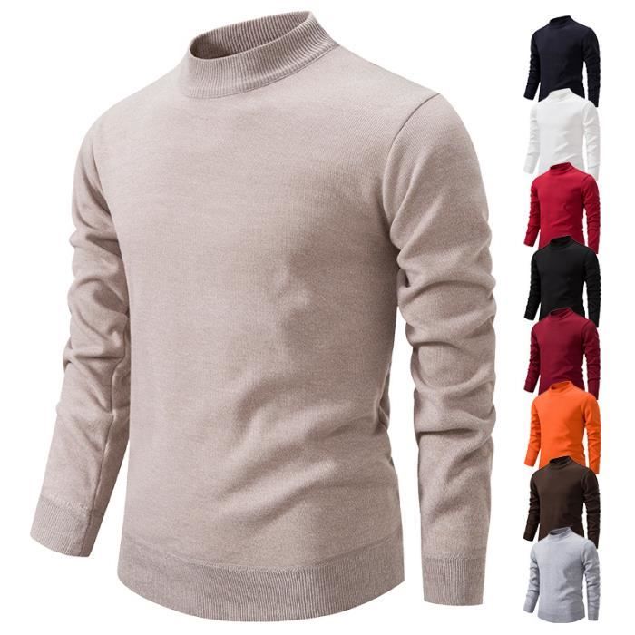 Pull Faux Col Rond Homme En Polaire Fine - Chaud Et Confortable - Pour Loisirs, Sport, Extérieur