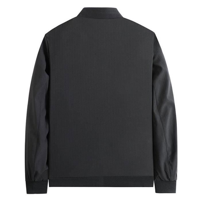 Veste Homme Mi-saison Légère Type Bombardier - Coupe-vent, Col Mao, Fermeture Zippée - Décontractée Et Pratique Pour Printemps, Automne, Ville Ou Plein Air - 2