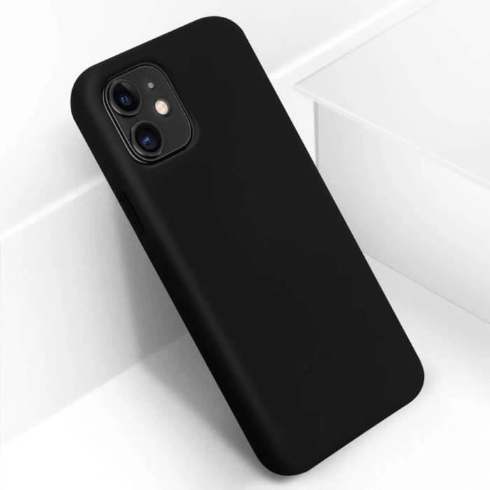 Pack Coque Silicone Noir + Verre Trempé Pour IPhone 12 / 12 Pro - Marque Little Boutik