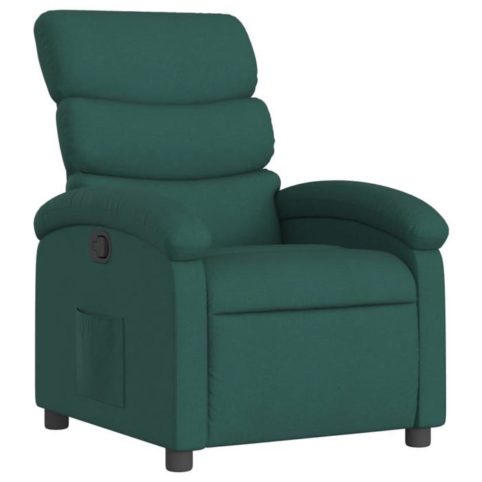 Fauteuil inclinable de massage et repose-pieds vert foncé tissu vidaXL | Leroy Merlin