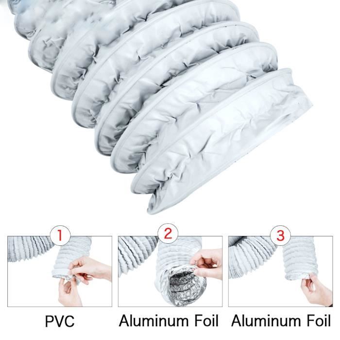 Tuyau d'évacuation en PVC flexible Ø 100/102 mm, 10 m par exemple pour  climatisation, sèche-linge