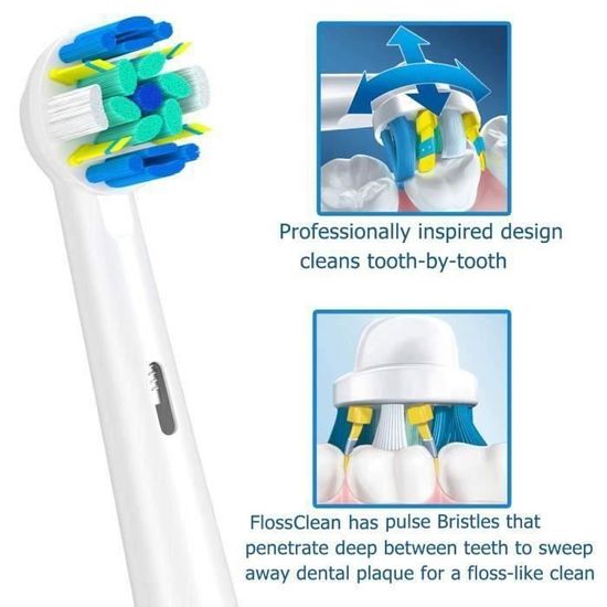 Lot De 16 Têtes De Rechange Pour Brosse à Dents électrique Oral-B - Marque Unnderwiss - Compatibles - Couleur Blanc Cassé - Neuf Sous Emballage