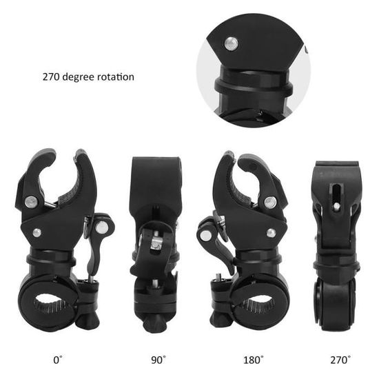 Support de lampe de poche pour vélo - Support rotatif à 360 degrés