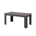 DESSY Table à manger extensible de 6 à 10 personnes style contemporain  - L 160 - 239 x l 90 cm - Gris mat et décor bois-3