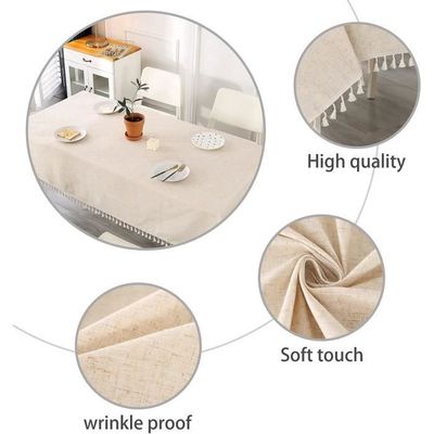 JIALE Nappe Rectangulaire Texturée En Coton Et Lin Très