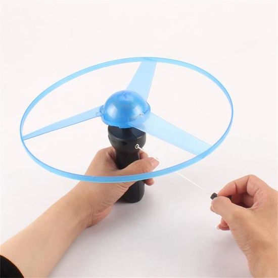 Soucoupe Volante Jouet Enrouleur De Chaîne UFO Avec Lanceur - Hélice Volante Diamètre 25cm Pour Enfants