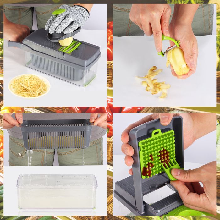 Lot De 2 éplucheurs Multifonctions En Acier Inox - Avec Ressort Amovible, Julienne, Trancheuse - Pour Légumes, Fruits