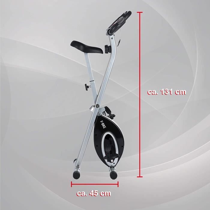 Vélo D’appartement ATIVAFIT Pliable – 8 Résistances Magnétiques, Cardiofréquencemètre, Support Téléphone, Dossier, Bandes De Résistance