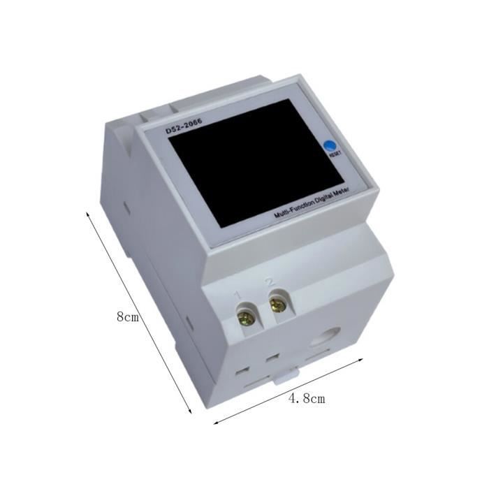 Voltmètre Ampèremètre Fréquencemètre Sur Rail DIN – Compteur Numérique AC 50-500V 0-120A 10-99.9Hz, Écran LED Vert