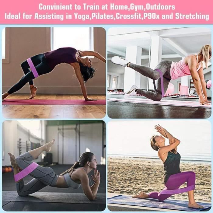 Bande Elastique Musculation En Tissu, Élastique Musculation 3 Niveaux De Force Elastique Sport Pour Le Yogapilatesfitnesssquatspont Fessiers Avec Sac De Rangement Lot De 3 71538794
