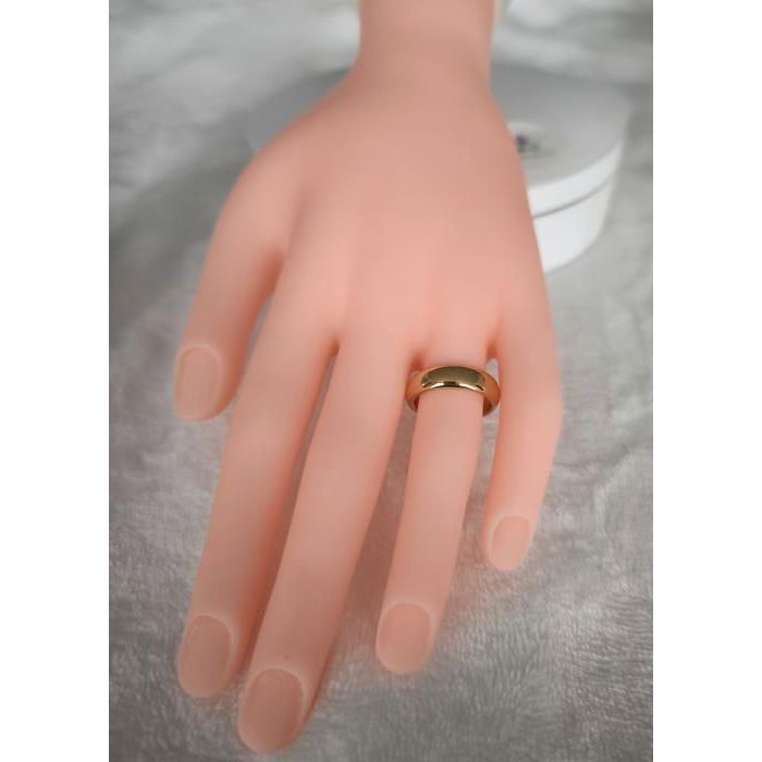 Bague Femme Anneau Alliance Lisse Plaqué Or Jaune 750