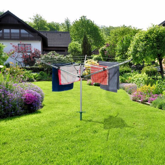 Leifheit Douille de fixation avec barre à visser pour séchoir parapluie, Ancre de sol pour une Leifheit Douille de fixation avec barre à visser pour séchoir parapluie, Ancre de sol pour une