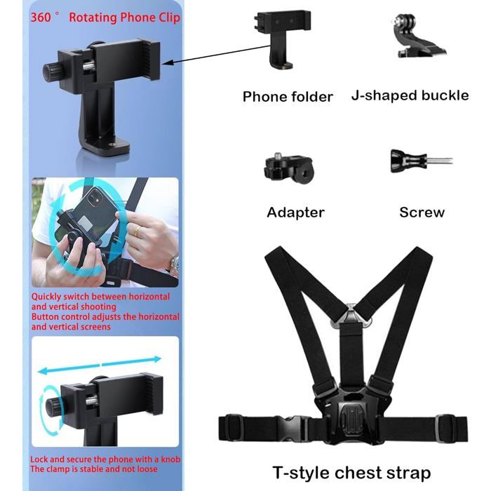 Support De Sangle De Poitrine Pour Téléphone Portable Kit De Support De