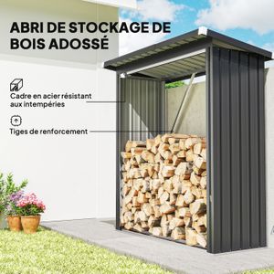CLP Abri Extérieur Bois De Chauffage Ruston - Range Bûches Aluminium Taille M