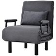 Canapé-lit-fauteuil convertible, dossier réglable sur 6 positions, fauteuil pliable avec oreillers, assise rembourrée, canapé-0