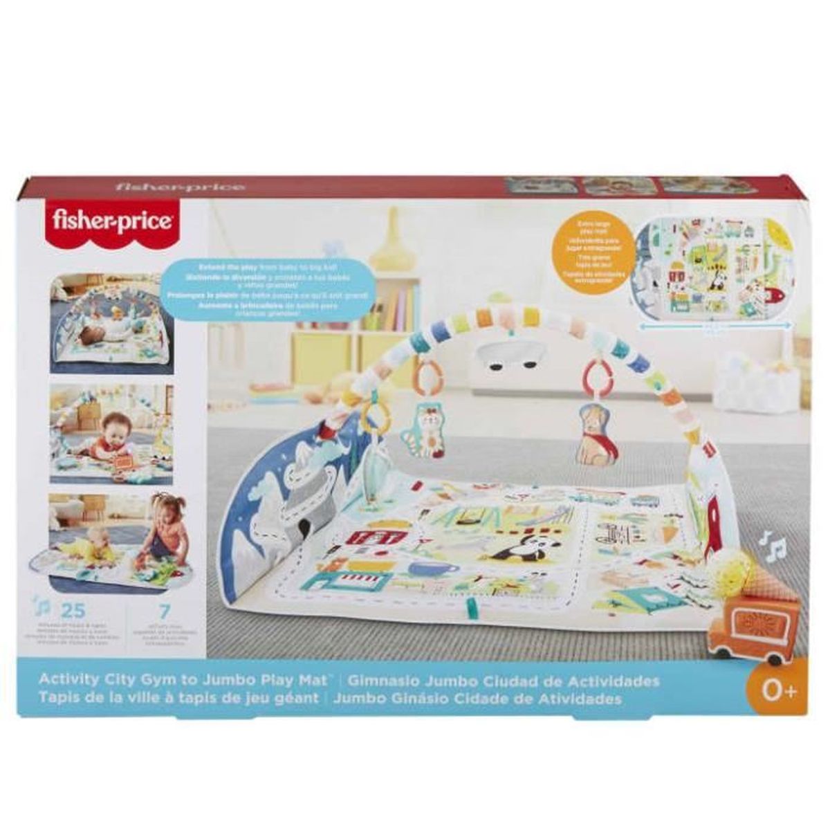 Tapis D'Éveil 3 En 1 Fisher-Price - Transformable En Tunnel Cabane Avec Jouets Musicaux - Dès La Naissance