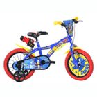 DINOBIKES Vélo Enfant 14" - SONIC - Bleu - Freins avant et arrière - Selle et guidon réglables - 4 à 6 ans