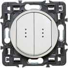 LEGRAND Celiane Double interrupteur va et vient à voyants lumineux à encastrer composable blanc