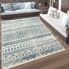 Paco Home Tapis Exterieur Terrasse Balcon Tapis Cuisine Scandinave Geometrique Turquoise 80x150 cm