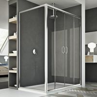 Cabine Douche Rectangulaire - Replay - Duo 2 Portillons - Verre 6mm - 90x140 CM - H185