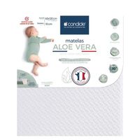 Matelas bébé - CANDIDE - Aloé Vera - Blanc - 60x120cm - Déhoussable 360°