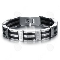 Bracelet en silicone et titane pour hommes LCC® Bijoux de mode Cadeaux de vacances et d'anniversaire pour hommes