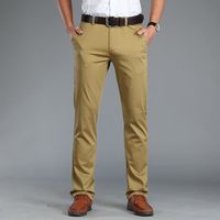 Pantalon Chino Couleur unie Cotton de Ville Homme Pantalon Chino Coupe Droit Sans ceinture Casual Style