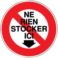 Panneau d’interdiction rond 300 mm ''Ne rien stocker ici'' - NOVAP - 4061504