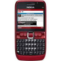 Téléphone portable déverrouillé Nokia E63 rouge avec clavier QWERTY et réseau 2G