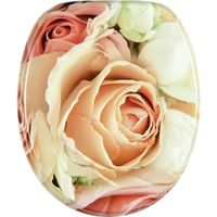 Abattant WC Rose rose - Finition de haute qualité - Charnières robustes - Fixation facile