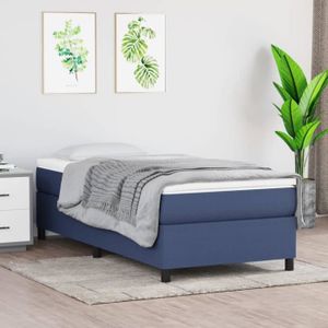 STRUCTURE DE LIT LeDivil-Sommier à ressorts de lit Bleu 90x190 cm T