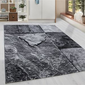 Moderne Tapis à Poils Courts Patchwork Pierre Modèle Salon