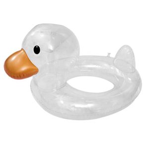 BOUÉE - BRASSARD BLANC - Anneau de natation gonflable en forme de canard pour bébé, mignon, transparent, siège flottant, jouet