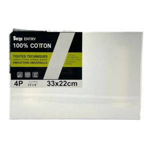 Toile Coton Pour Peinture - 100% Coton, 380 G/m², 20x20 Cm, 4 Couches D'apprêt - 3