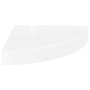 ETAGÈRE MURALE Étagère d'angle flottante Blanc brillant 25x25x3,8 cm MDF - LIUXSHOP