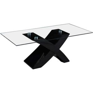 TABLE BASSE Table basse rectangulaire Habitat et Jardin Tina - Noir laqué - 117 x 62 x 45 cm