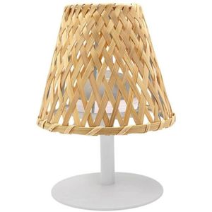 KIOSQUE - GAZEBO Lampe de table sans fil - LUMISKY - IBIZA - H26 cm - Bambou naturel - LED blanc chaud et blanc