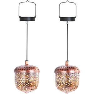 LAMPION Shineslay Lot de 2 lanternes solaires d'extérieur à suspene avec poignée en métal rétro étanche pour patio, cour, allée, décorat173