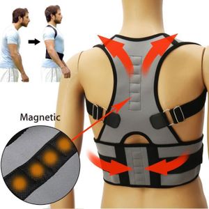 CEINTURE LOMBAIRE TEMPSA Ceinture Posture Correcteur Orthopédique Soutien Magnétique Dos Epaule Réglable XXL