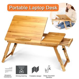 Table d'ordinateur portable en bambou en bois pliable portable canapé-lit  support d'ordinateur portable 62 * 34-WQ069
