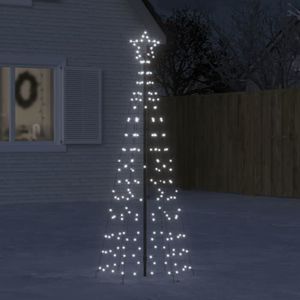 VOILE D'OMBRAGE vidaXL Arbre de Noël lumineux avec piquets 220 LED blanc froid 180 cm 358101