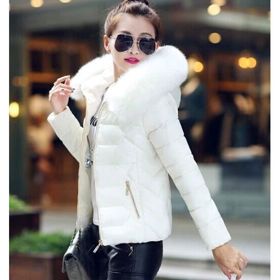manteau court blanc femme